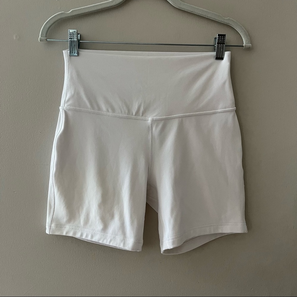White Lululemon Biker Shorts - 6”